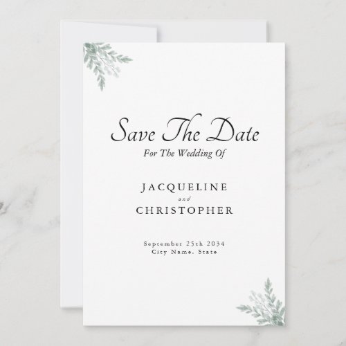 Elegant Eucalyptus Floral Save The Date Wedding  Invitation