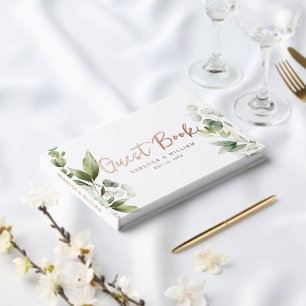 Elegant Eucalyptus Foliage Wedding Foil Foil Guest Book