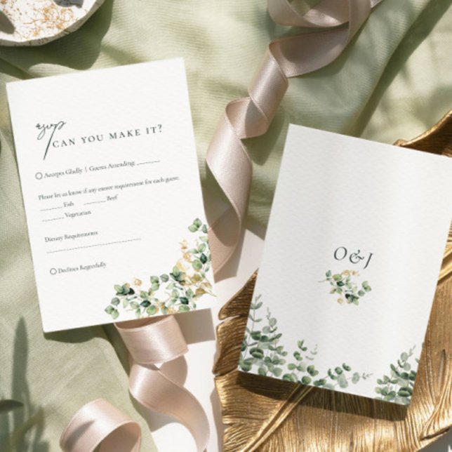 Elegant Eucalyptus Foliage Wedding RSVP Card (Creator Uploaded)