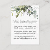 Elegant Eucalyptus Gift Bridal DISPLAY SHOWER Enclosure Card (Back)