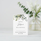Elegant Eucalyptus Gift Bridal DISPLAY SHOWER Enclosure Card (Standing Front)