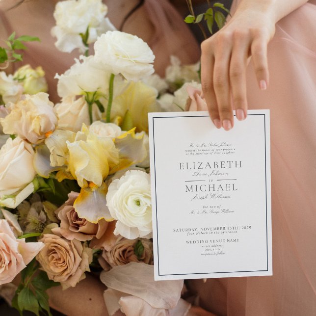 Elegant Eucalyptus Green Classic Script Wedding Invitation (Creator Uploaded)