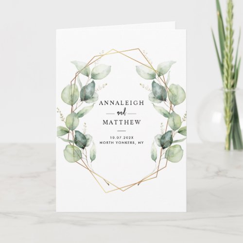 Elegant Eucalyptus Greenery All in One Wedding Invitation