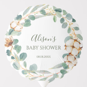 Elegant Eucalyptus Greenery Baby Shower Party Balloon