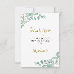 Elegant Eucalyptus Greenery Baby Shower Thank You  Card