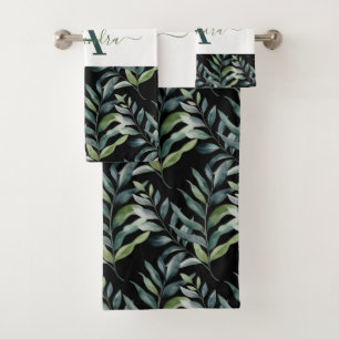 Elegant Eucalyptus Greenery Botanical Towel Set
