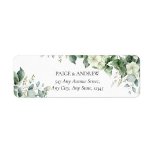 Elegant Eucalyptus Greenery Botanical Wedding Label