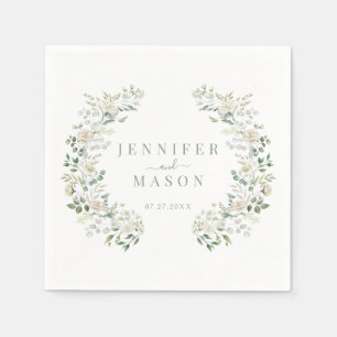 Elegant Eucalyptus Greenery Botanical Wedding Napkins