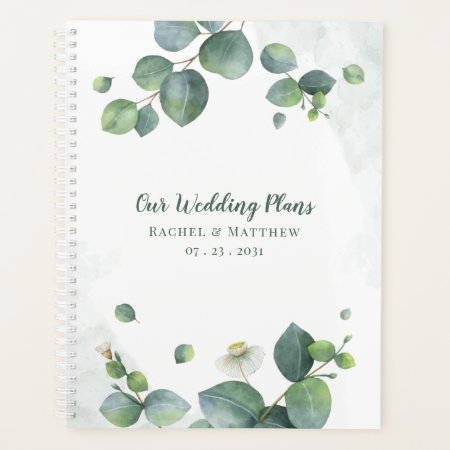 Elegant Eucalyptus Greenery Botanical Wedding Plan Planner