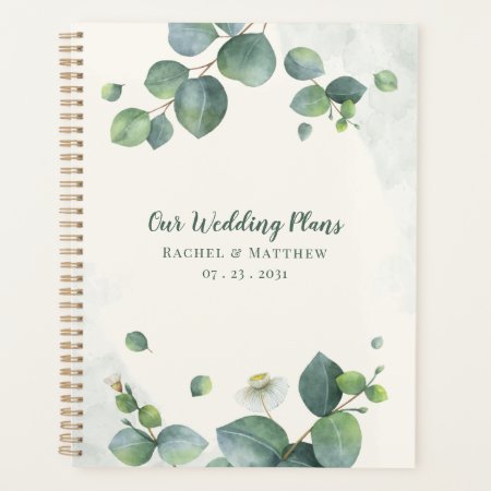Elegant Eucalyptus Greenery Botanical Wedding Planner