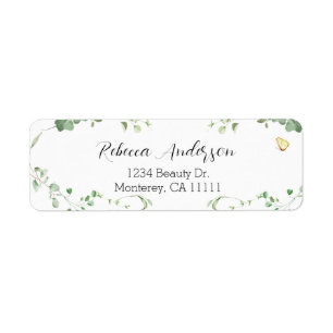 Elegant Eucalyptus Greenery Bridal Label