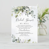 Elegant Eucalyptus Greenery Bridal Shower By Mail Invitation (Standing Front)