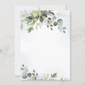 Elegant Eucalyptus Greenery Bridal Shower By Mail Invitation (Back)