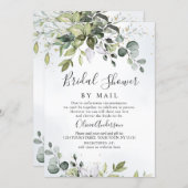 Elegant Eucalyptus Greenery Bridal Shower By Mail Invitation (Front/Back)