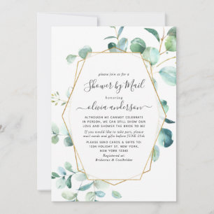 Elegant Eucalyptus Greenery Bridal Shower by Mail Invitation