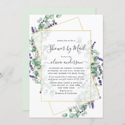 Elegant Eucalyptus Greenery Bridal Shower by Mail Invitation