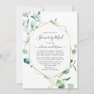 Elegant Eucalyptus Greenery Bridal Shower by Mail Invitation