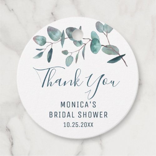 Elegant Eucalyptus Greenery Bridal Shower Favor Tags