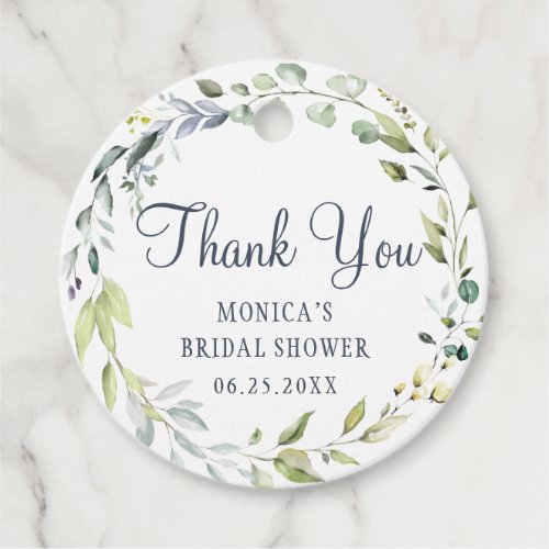 Elegant Eucalyptus Greenery Bridal Shower Favor Tags