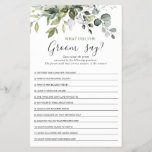 Elegant Eucalyptus Greenery Bridal Shower Game<br><div class="desc">Enjoy your bridal shower with these funny games.
Personalize with the bride to be's name and date of shower. 
If you need help,  contact me please.</div>