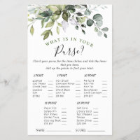 Elegant Eucalyptus Greenery Bridal Shower Game