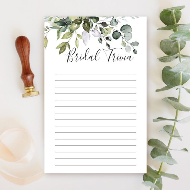 Elegant Eucalyptus Greenery Bridal Shower Game (Creator Uploaded)