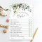 Elegant Eucalyptus Greenery Bridal Shower Game