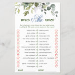 Elegant Eucalyptus Greenery Bridal Shower Game<br><div class="desc">Enjoy your bridal shower with these funny games.
Personalize with the bride to be's name and date of shower. 
For further customization,  please click the "customize further" link. If you need help,  contact me please.</div>