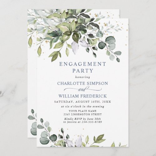 Elegant Eucalyptus Greenery ENGAGEMENT PARTY Invitation