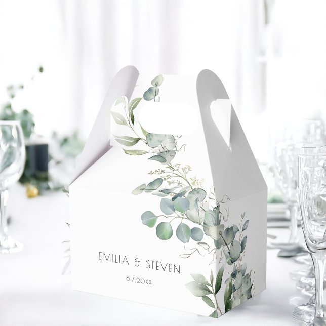 Elegant Eucalyptus Greenery Favor Boxes (Creator Uploaded)