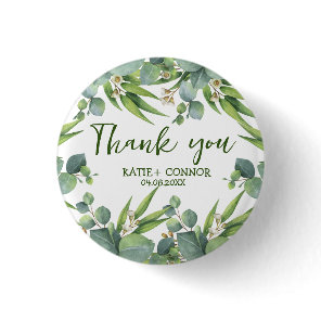 Elegant Eucalyptus Greenery Favor Thank You Button