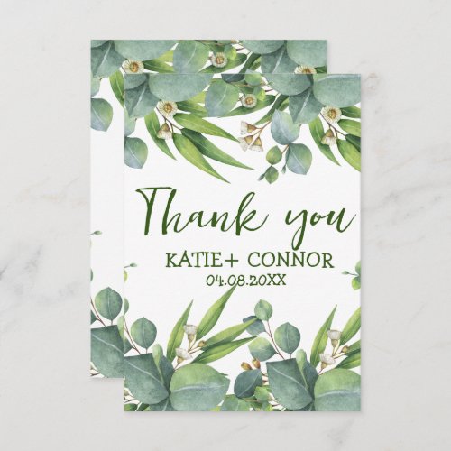 Elegant Eucalyptus Greenery Favor Thank You Card 