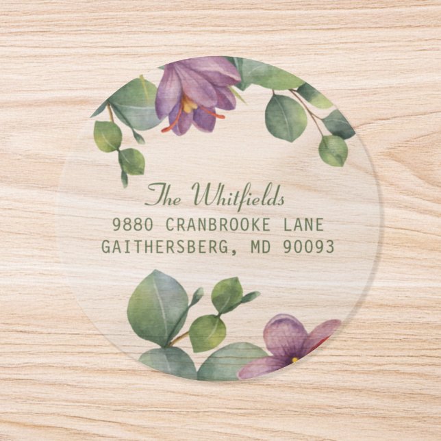 Elegant Eucalyptus Greenery Foliage Address Label (Single)
