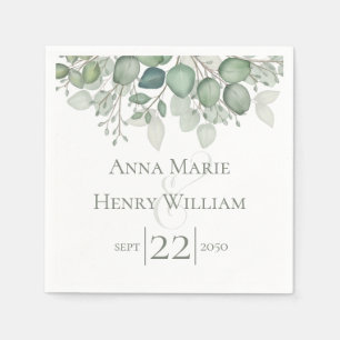 Elegant Eucalyptus Greenery Foliage Leaves Napkins