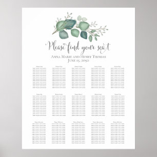 Elegant Eucalyptus Greenery Foliage Leaves Poster