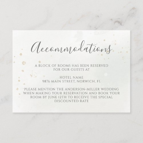 Elegant Eucalyptus Greenery Gold Accommodations Enclosure Card