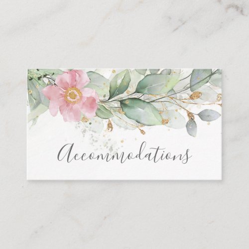 Elegant Eucalyptus Greenery Gold Accommodations Enclosure Card