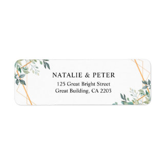 Elegant Eucalyptus Greenery Gold Return Address Label