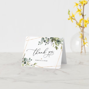 Elegant Eucalyptus Greenery Gold Wedding Card