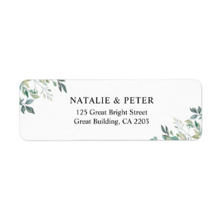 Elegant Eucalyptus Greenery Green Return Address Label