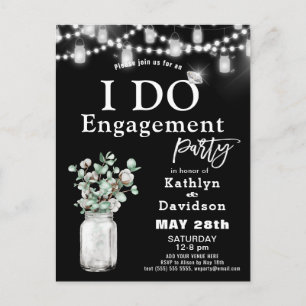 Elegant Eucalyptus Greenery I Do Engagement Party Invitation Postcard