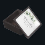 Elegant Eucalyptus Greenery Leaves Mis Quince Anos Gift Box<br><div class="desc">TIP: Matching items available in this collection. Our botanical eucalyptus birthday collection features watercolor foliage and modern typography in dark gray text. Use the "Customize it" button to further re-arrange and format the style and placement of text. Could easily be repurpose for other special events like anniversaries, baby shower, birthday...</div>