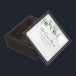 Elegant Eucalyptus Greenery Leaves Mis Quince Anos Gift Box<br><div class="desc">TIP: Matching items available in this collection. Our botanical eucalyptus birthday collection features watercolor foliage and modern typography in dark gray text. Use the "Customize it" button to further re-arrange and format the style and placement of text. Could easily be repurpose for other special events like anniversaries, baby shower, birthday...</div>