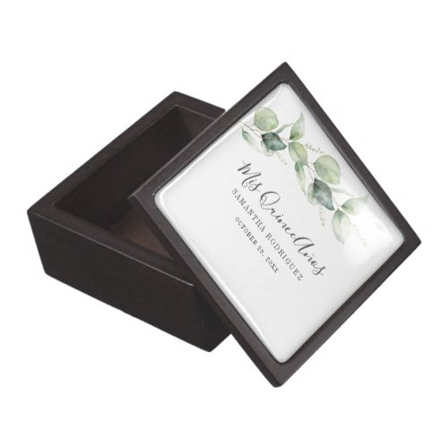 Elegant Eucalyptus Greenery Leaves Mis Quince Anos Gift Box