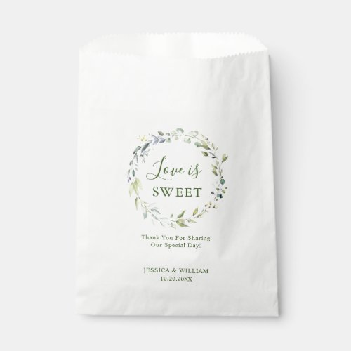 Elegant Eucalyptus Greenery Love is Sweet Wedding Favor Bag