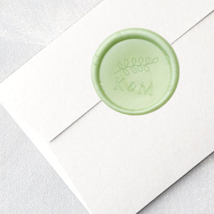 Elegant Eucalyptus Greenery Monogram Wedding Wax Seal Stamp