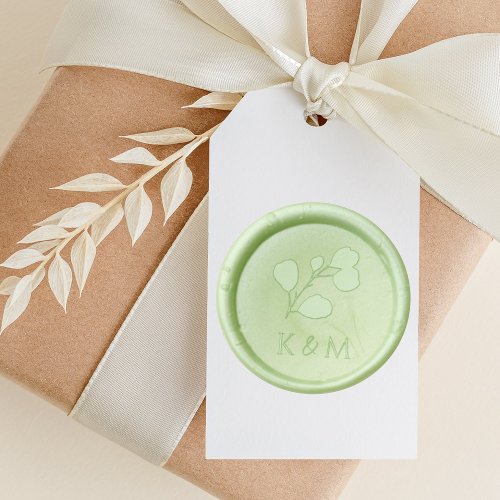 Elegant Eucalyptus Greenery Monogram Wedding Wax Seal Sticker