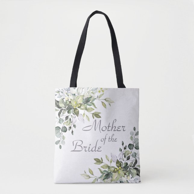 Elegant Eucalyptus Greenery Mother of the Bride Tote Bag (Front)