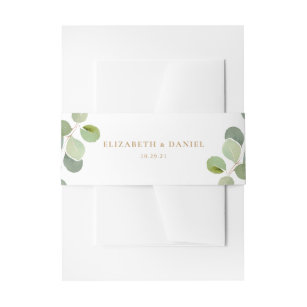 Elegant Eucalyptus Greenery Personalized Wedding Invitation Belly Band