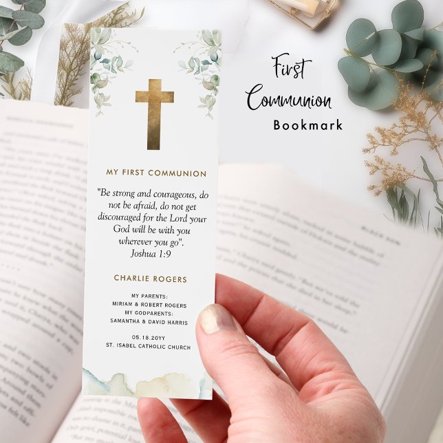 Elegant Eucalyptus Greenery Religious Keepsake Bookmarks (Creator Uploaded)